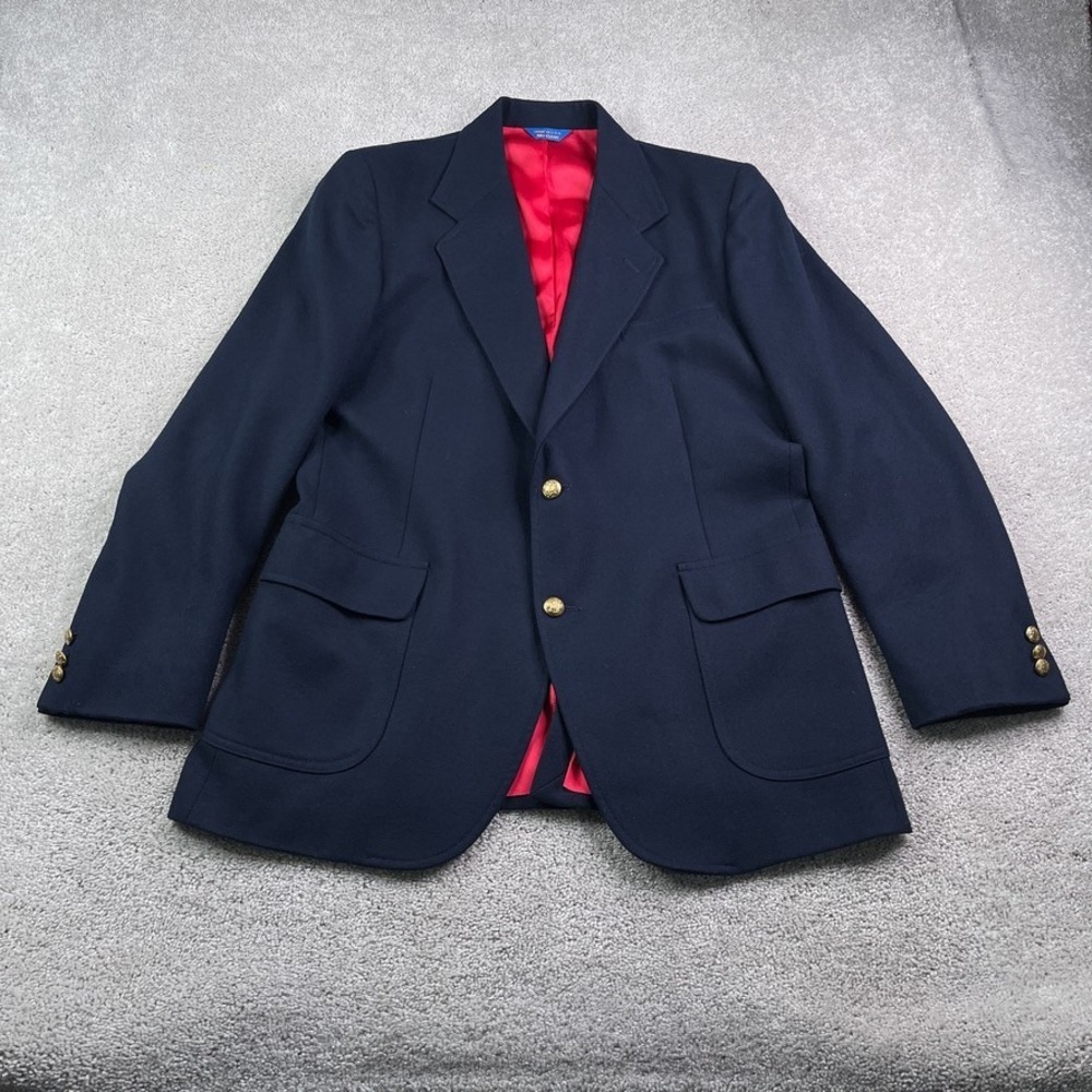 Vintage Pendleton Blazer Mens 42 Long Blue Wool Sport Coat Made in USA 60s